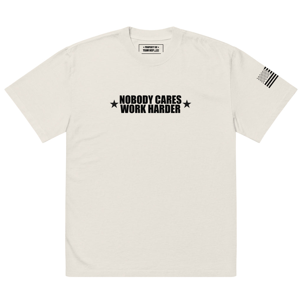 Nobody Cares Work Harder Oversized Faded T-shirt