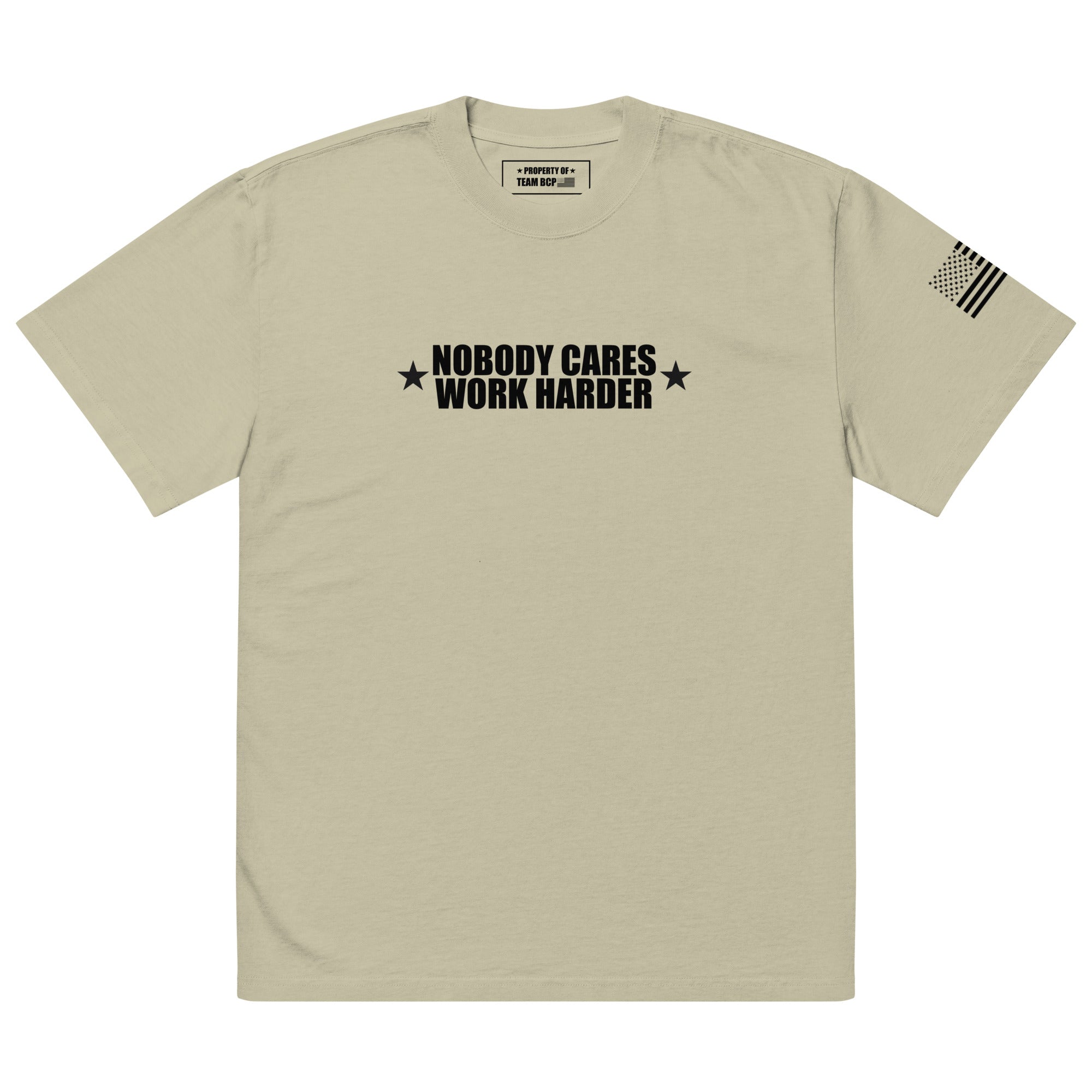 Nobody Cares Work Harder Oversized Faded T-shirt